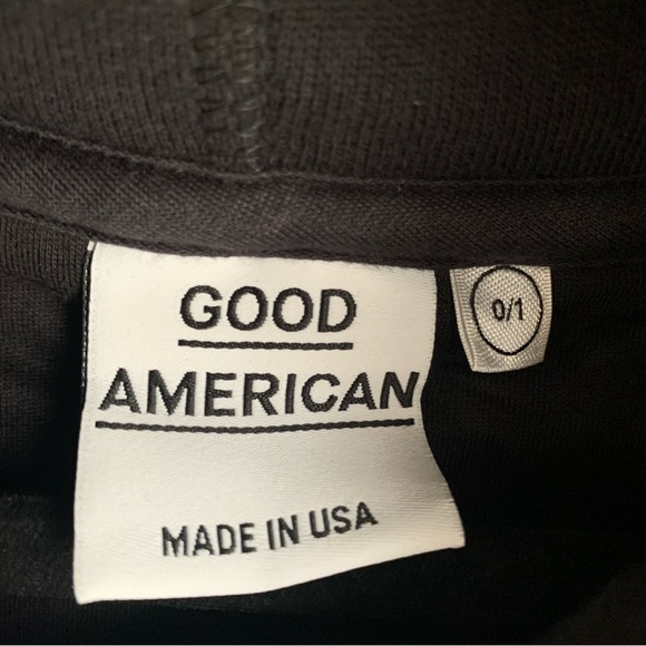 GOOD AMERICAN The Icon Hoodie Jacket Oversized  black Sz S - Picture 5 of 11